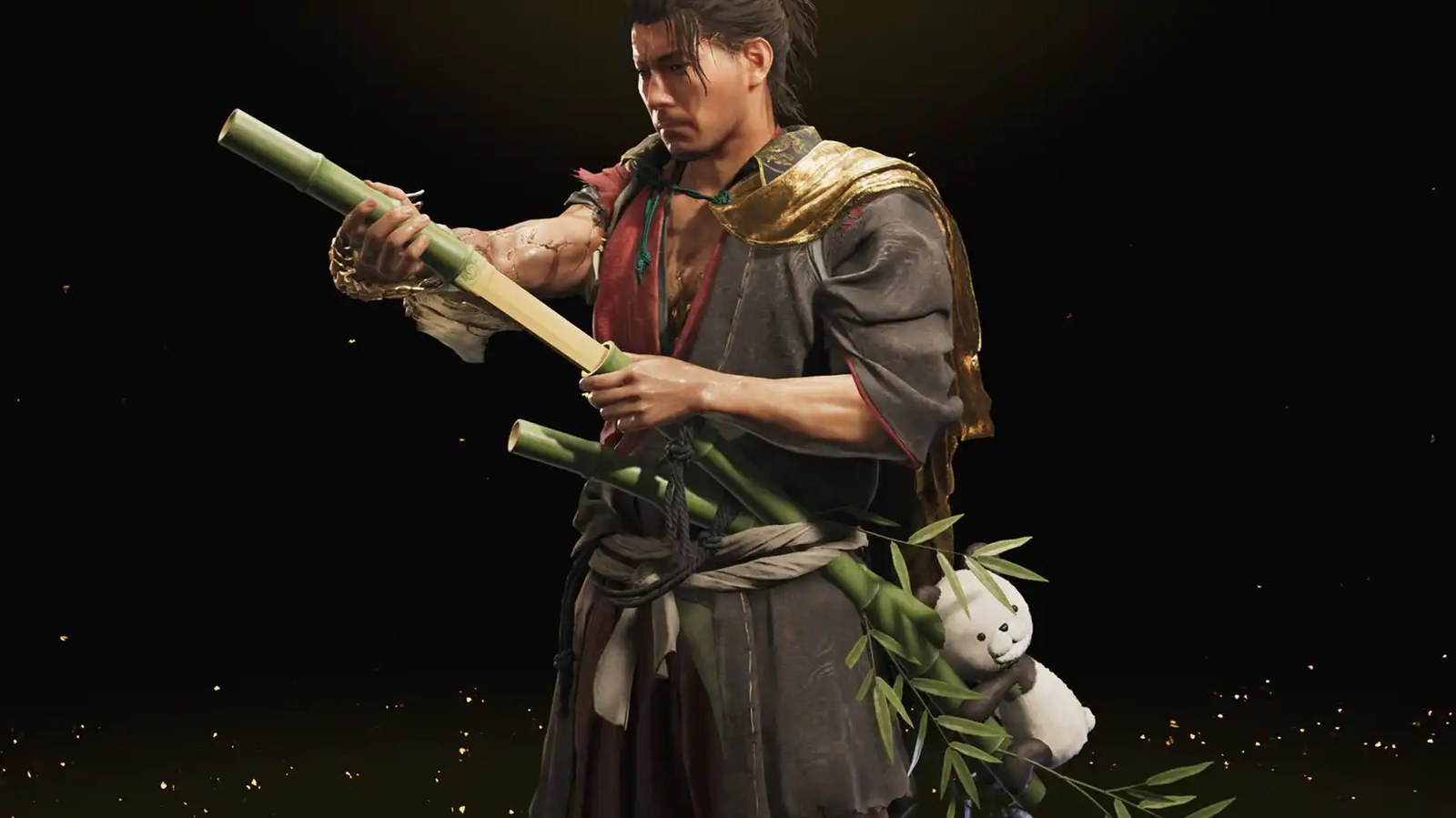 A Onimusha: Way of the Sword screenshot showing the Bamboo & Panda sword