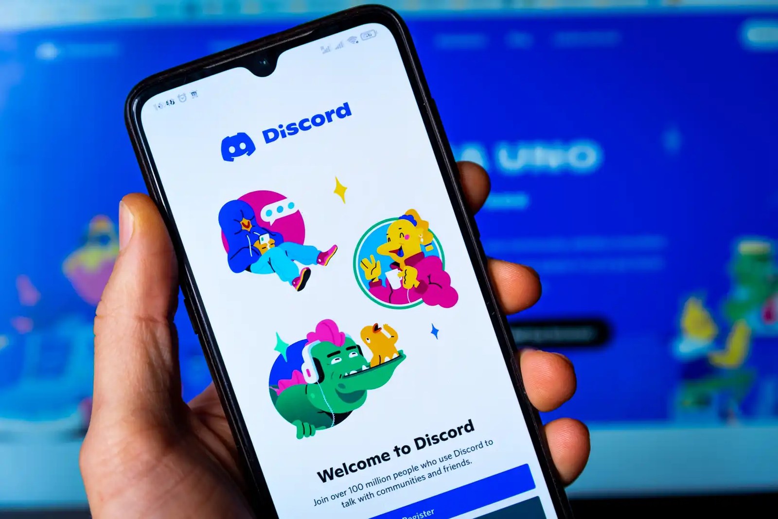 In this photo, the Discord social media app seen displayed on a smartphone.