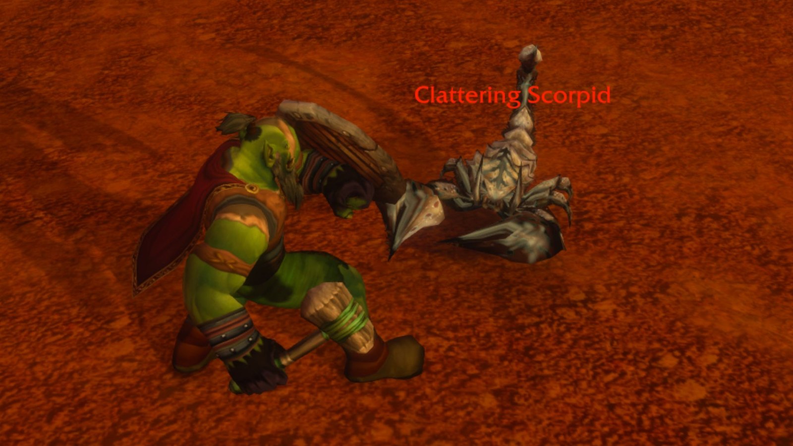 An orc fighting a scorpion in World of Warcraft: Forever.