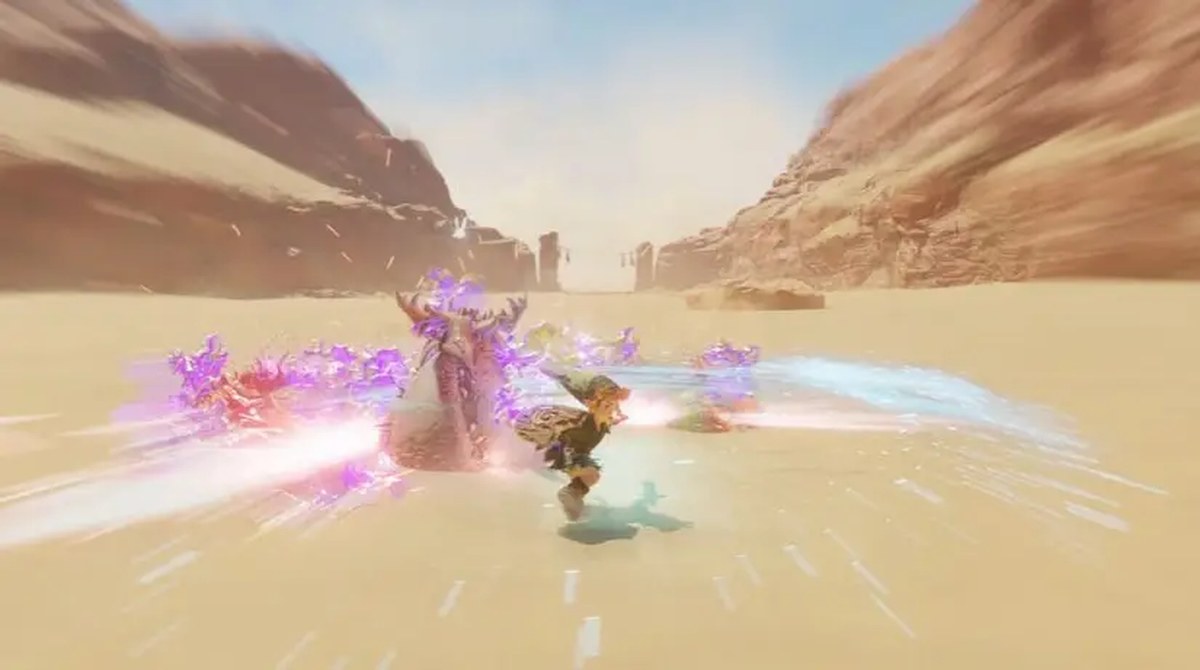 Link does a spin attack in The Legend of Zelda: Ocarina of Time.