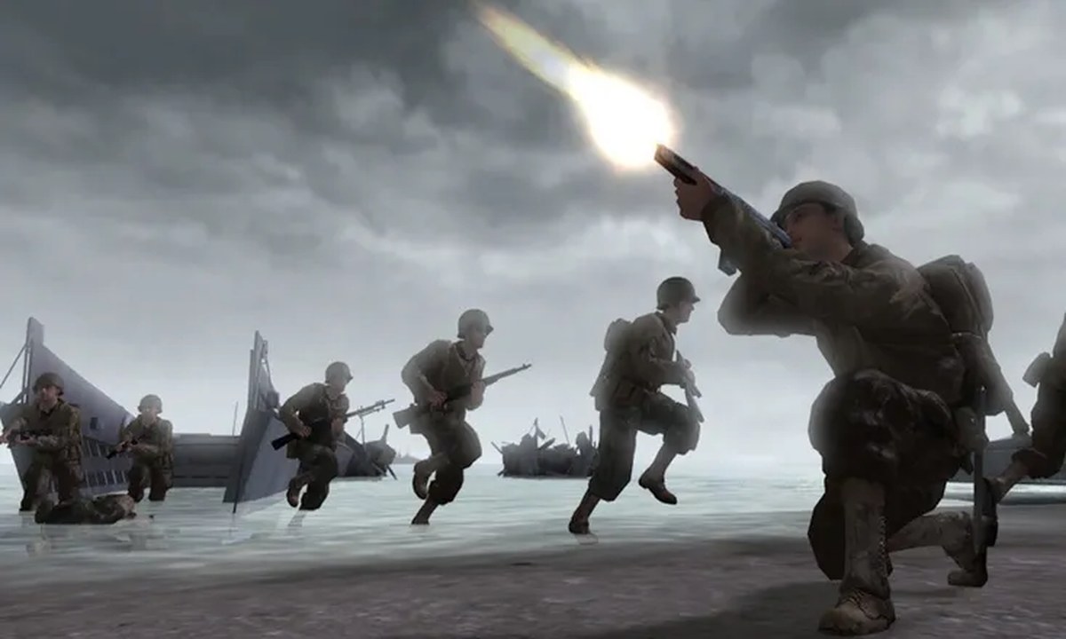 <b>7. Call of Duty 2</b><br><br>

The original, PC-exclusive Call of Duty was an excellent first-person shooter with a neat campaign formula: it depicted the Second World War from three perspectives (American, British, and Russian,) essentially creating three mini campaigns, each with their own characters, storylines, locations, and weapons. Call of Duty 2 did all that again on a bigger budget. Naturally that meant much more advanced graphics, including volumetric smoke effects so gorgeously rendered that smoke grenades became both a gameplay mechanic and a new next-gen tech toy to play with. Call of Duty 2's success helped kickstart Microsoft's incredibly successful Xbox 360 era, and ushered in a glorious new HD era of gaming as well – and at 60fps, no less.<br><br>

But this sequel also brought with it increased cinematic ambition when it came to level design – something you can clearly see in its D-Day landing sequence, which genuinely felt like a playable manifestation of Saving Private Ryan. And in its wider, more freeform, choose-your-objective levels, you can see the start of Call of Duty’s long-term fight to include non-linear elements in its otherwise tightly-controlled rollercoaster ride campaigns. 
