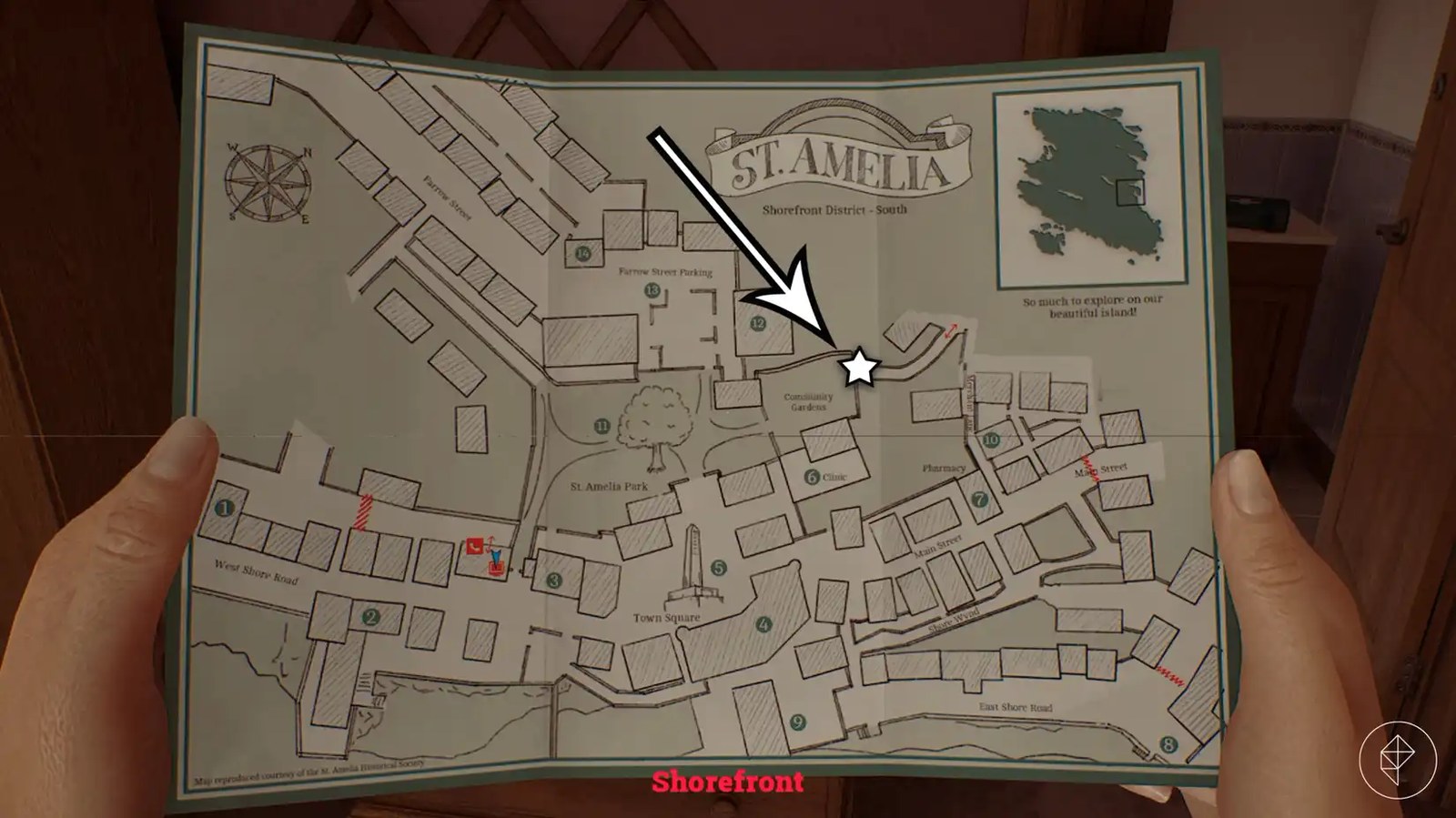 The location of the Community Gardens door in Silent Hill: Townfall.