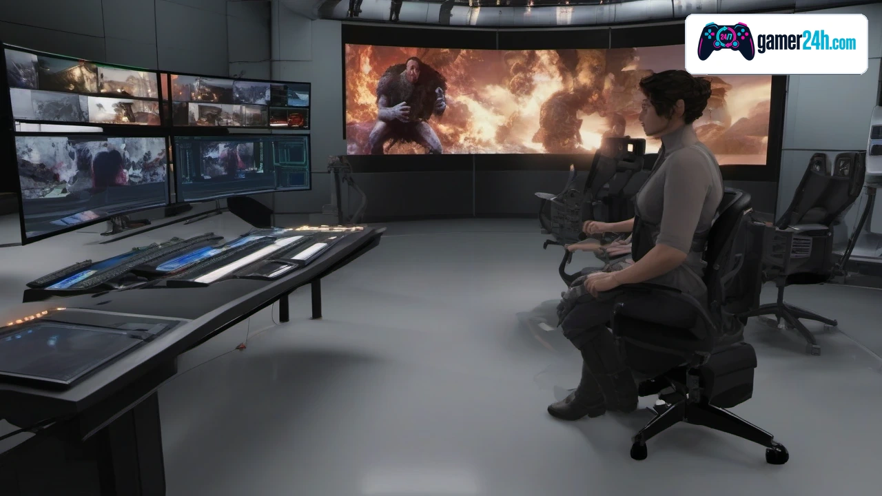 Performance capture control workstation with live actor feed and Metahuman avatar