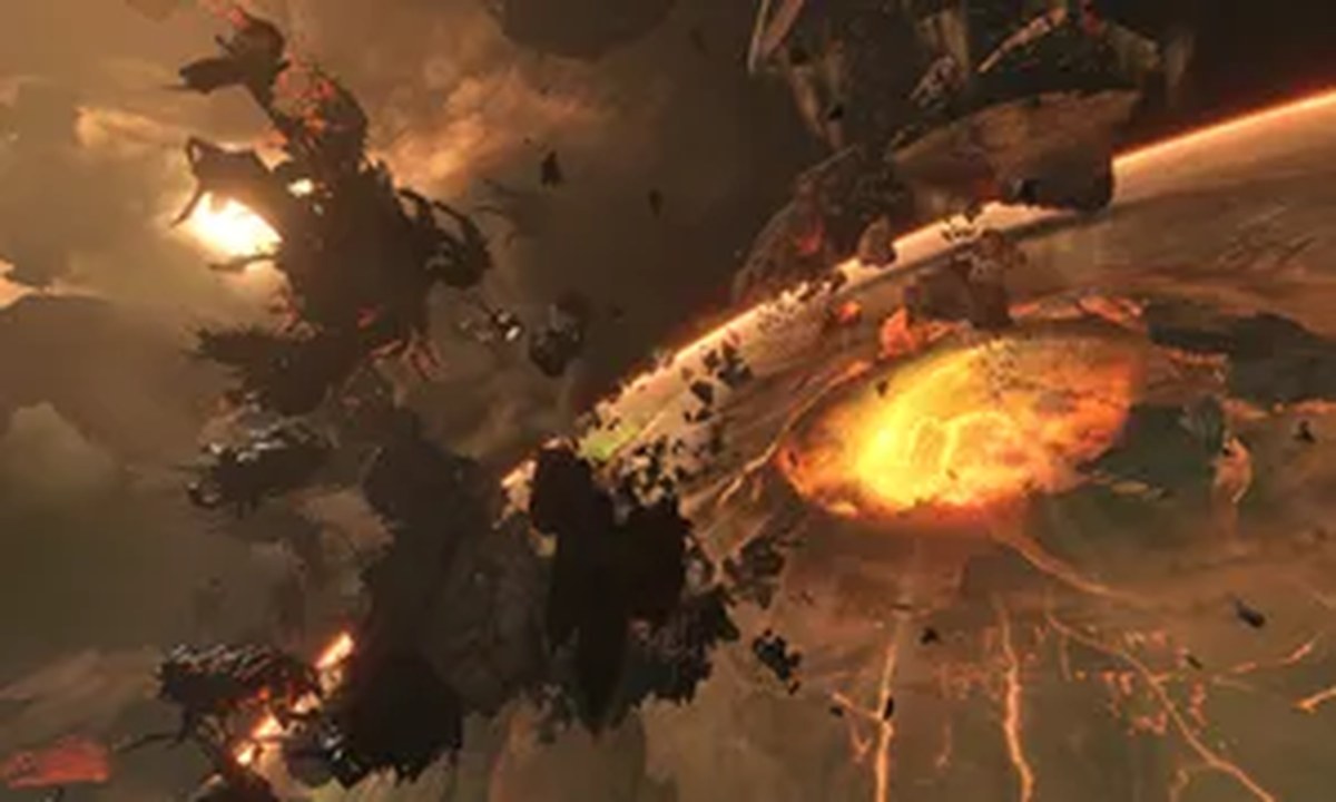 Direct-feed screenshot of Doom Eternal, as showcased at E3 2019. 