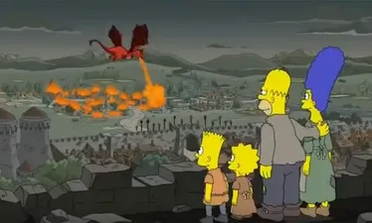 <h2>2. The Ending of Game of Thrones (Season 29, Episode 1)</h2>
The Simpsons kicked off its 29th season with 'The Serfsons,' a fantasy-themed episode where Springfield is re-imagined as a medieval dystopia. Naturally, <a href='https://www.ign.com/articles/2017/10/02/the-simpsons-the-serfsons-review' target='_blank'>the episode took some potshots at Game of Thrones</a> and even featured a cameo from Jaime Lannister himself, Nicolaj Coster-Waldeau. But we really didn't expect it to wind up predicting the climax of that HBO series two years ahead of time. 'The Serfsons' features a scene where Homer accidentally sets a dragon loose and it begins torching the entire town, basically foreshadowing the destruction of King's Landing in <a href='https://www.ign.com/articles/2019/05/14/game-of-thrones-daenerys-targaryen-has-always-been-a-mad-queen'>the shocking and controversial GoT episode 'The Bells.'</a>