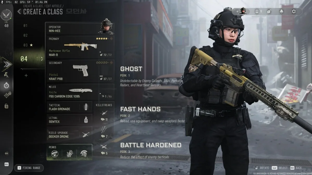 A MAR-9 class setup for MW4 Multiplayer