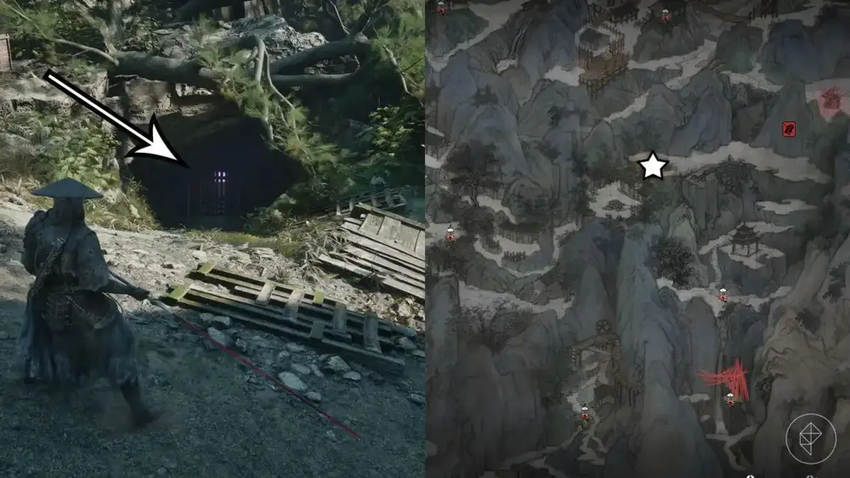A Phantom Blade Zero montage showing where players find the locked cell in the Outpost Courtyard