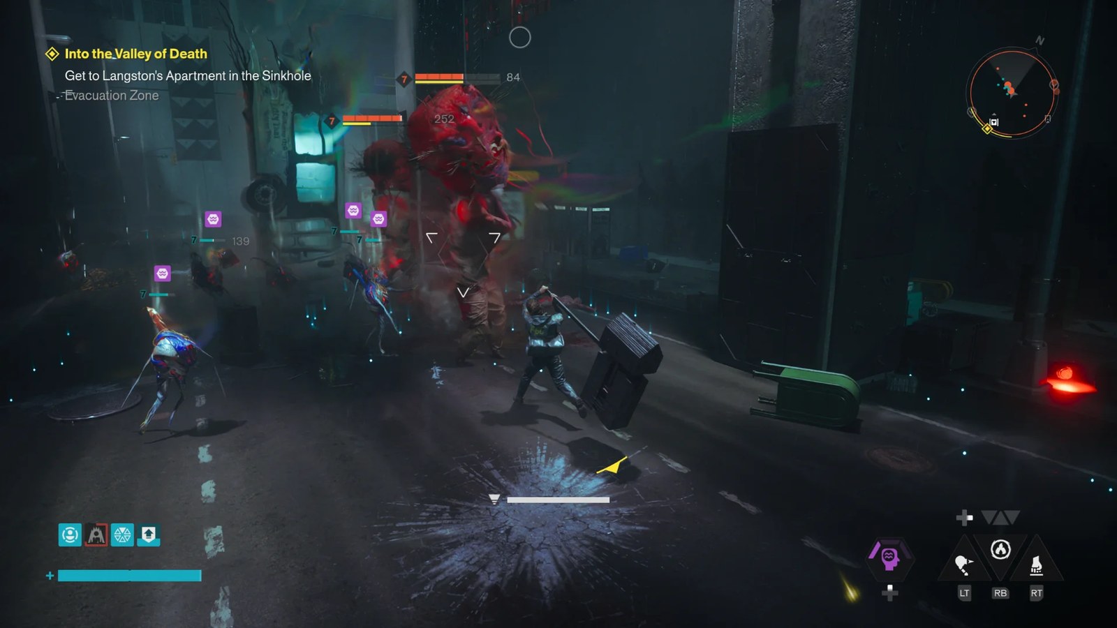 Dylan winds up a hammer blow against a large Hiss in Control Resonant.