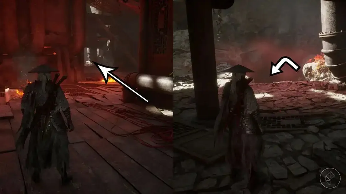 A Phantom Blade Zero montage showing the path insid ethe Sha-Chi tower to reach Hua's boss arena