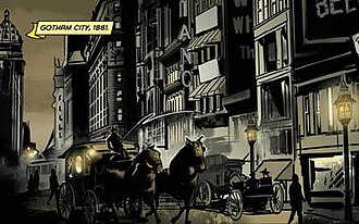 Gotham City in 1881 from Batman: Gates of Gotham (April 2011). Art by Trevor McCarthy.
