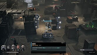 In this gameplay screenshot, the player's squad is fighting against droids of the Confederacy of Independent Systems.