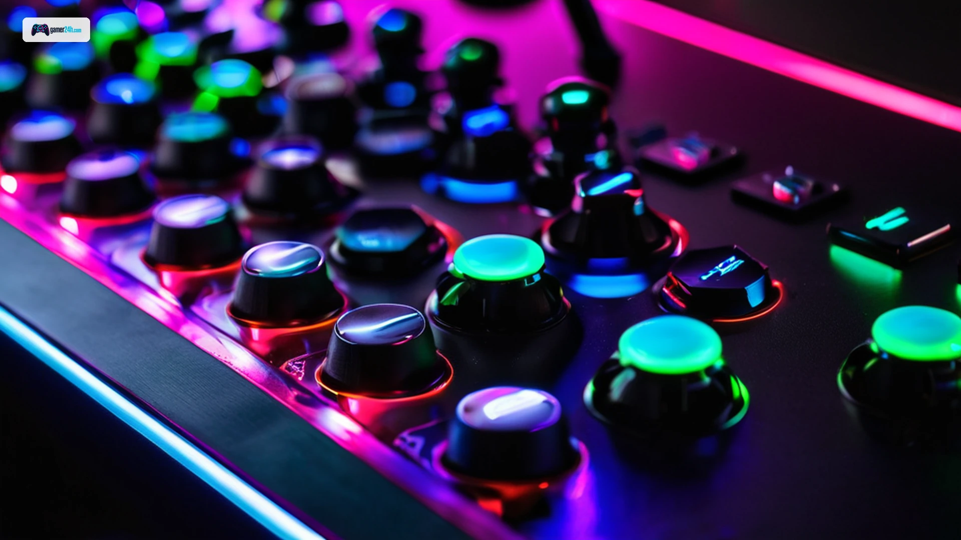 Pro arcade controller close-up